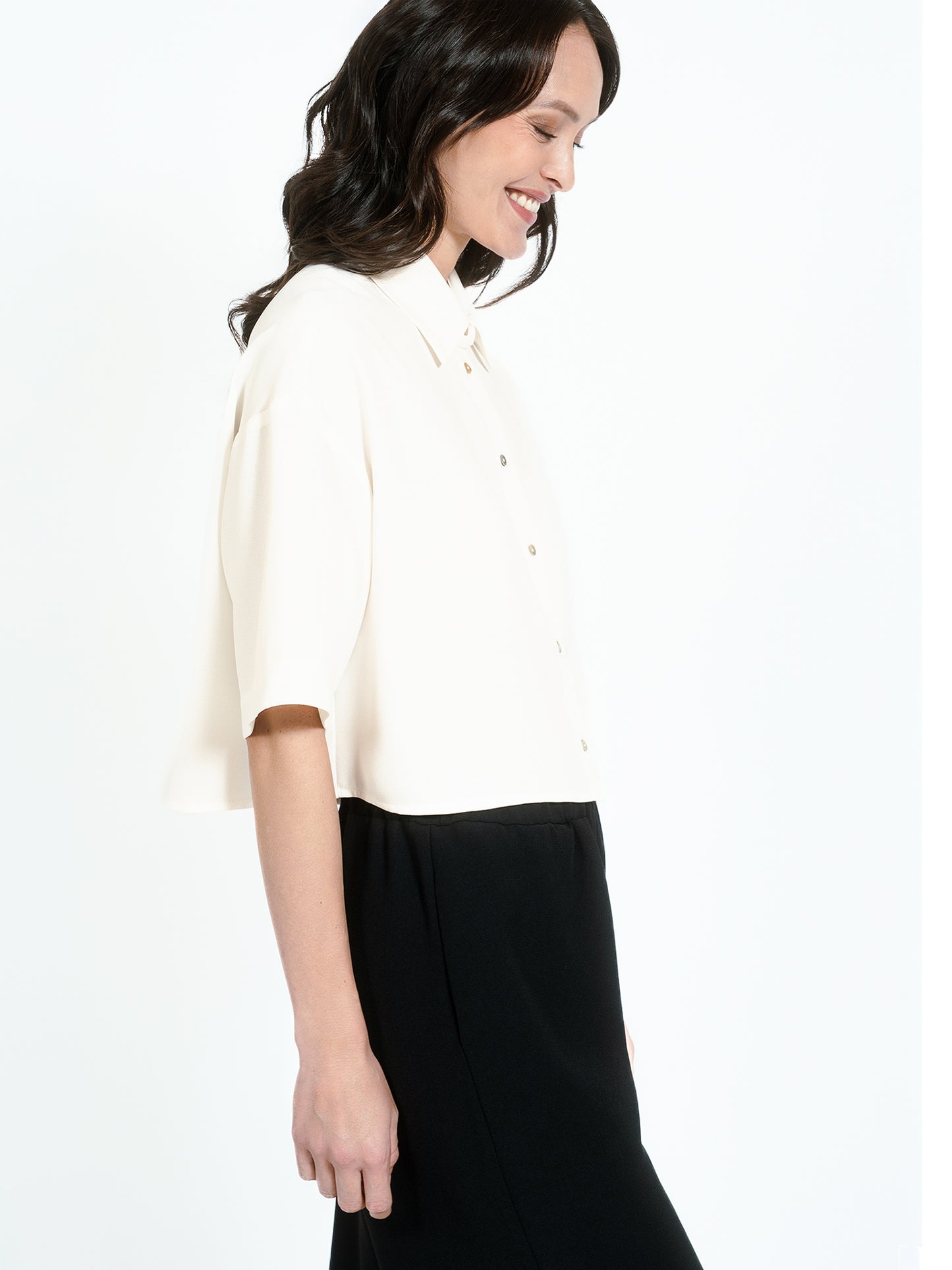 Recyceltes Hemd, kurzer Bauch